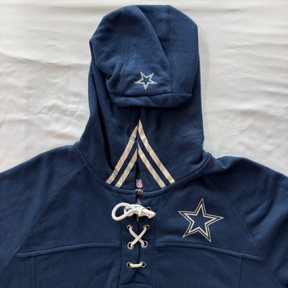 NFL Pro Line Dallas Cowboys Men's XL Blue Quarter String Hoodie - Picture 4 of 9